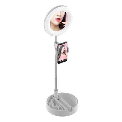 LED selfie   ring light with stand 6.3'' foldable with mirror