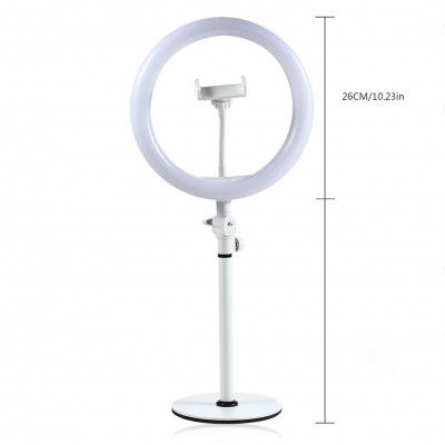 10 Inch LED Selfie Ring Light with Stand and Phone Holder,3 Light Modes & 10 Brightness Level.